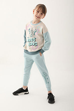 Minnie Mouse Bej Kız Çocuk Eşofman Takımı