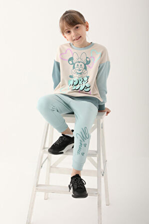 Minnie Mouse Bej Kız Çocuk Eşofman Takımı