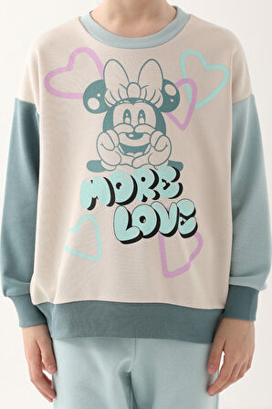 Minnie Mouse Bej Kız Çocuk Eşofman Takımı