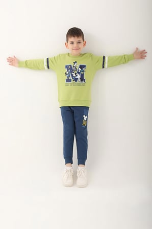 Mickey Mouse Fıstık Yeşili Erkek Çocuk Eşofman Takımı