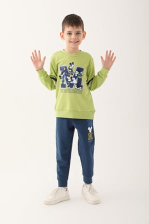 Mickey Mouse Fıstık Yeşili Erkek Çocuk Eşofman Takımı