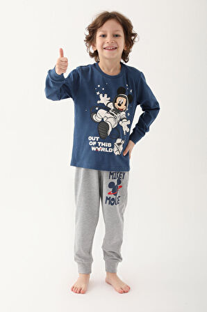 Mickey Mouse D4821-3 Çocuk  Koyu Indigo Pijama