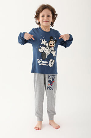 Mickey Mouse D4821-3 Çocuk  Koyu Indigo Pijama