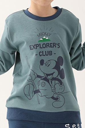 Mickey Mouse Pastel Yeşil Erkek Çocuk Eşofman Takımı