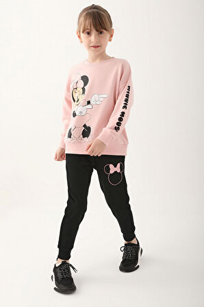 Minnie Mouse Pudra Kız Çocuk Eşofman Takımı