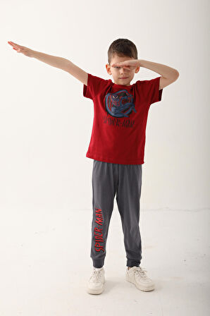 Spider Man D4863-3 Erkek Çocuk Pijama Takım Kırmızı