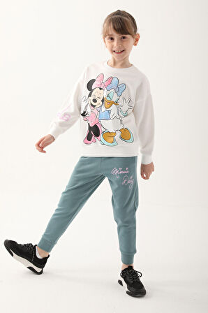 Minnie Mouse Krem Kız Çocuk Eşofman Takımı