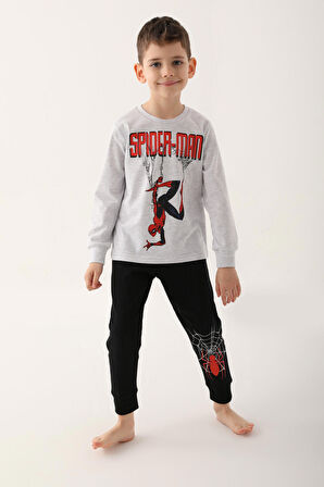 Spiderman Kar Melanj Erkek Çocuk Uzun Kol Pijama Takım