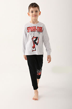 Spiderman Kar Melanj Erkek Çocuk Uzun Kol Pijama Takım