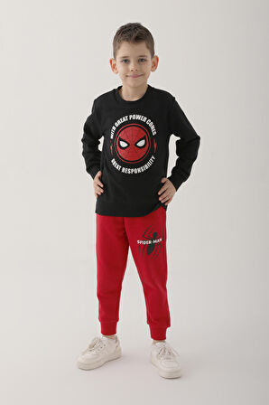 Spider Man D4832-3 Çocuk  Siyah Eşofman Takımı