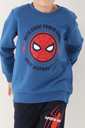 Spider Man D4832-3 Çocuk  Saks Mavi Eşofman Takımı