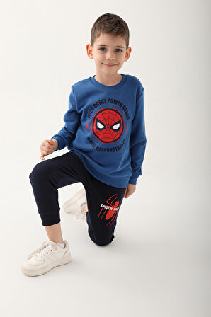 Spider Man D4832-3 Çocuk  Saks Mavi Eşofman Takımı