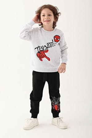 Spiderman Kar Melanj Erkek Çocuk Eşofman Takımı