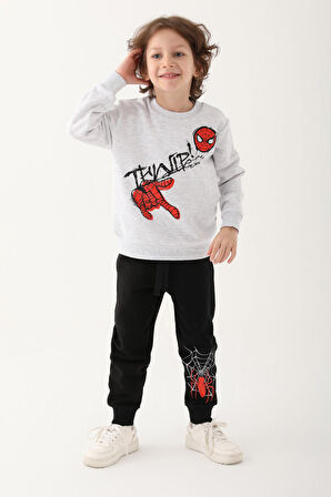 Spiderman Kar Melanj Erkek Çocuk Eşofman Takımı