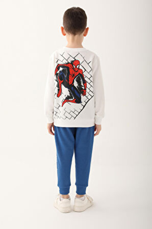 Spider Man D4833-3 Erkek Çocuk Eşofman Takım Krem