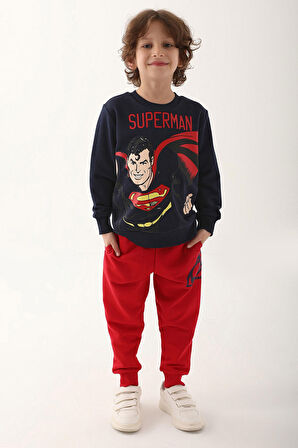 Superman Lacivert Erkek Çocuk Eşofman Takımı