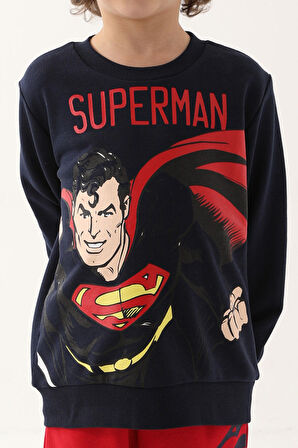 Superman Lacivert Erkek Çocuk Eşofman Takımı