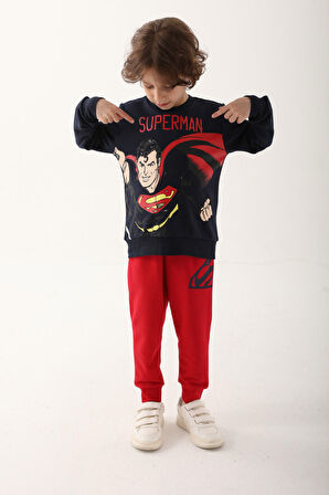 Superman Lacivert Erkek Çocuk Eşofman Takımı