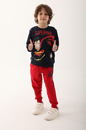 Superman Lacivert Erkek Çocuk Eşofman Takımı