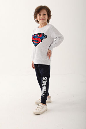 SuperMan L1623-3 Çocuk  Kar Melanj Eşofman Takımı