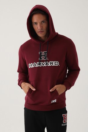 Harvard Koyu Kızıl Kahve Erkek Sweatshirt