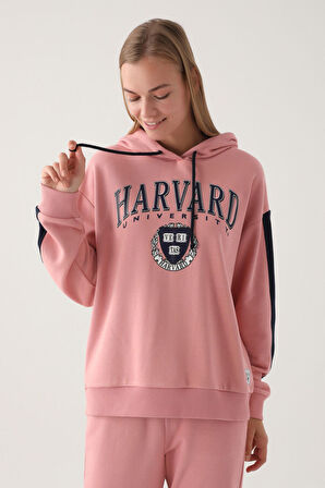 Harvard Retro Pembe Kadın Sweatshirt