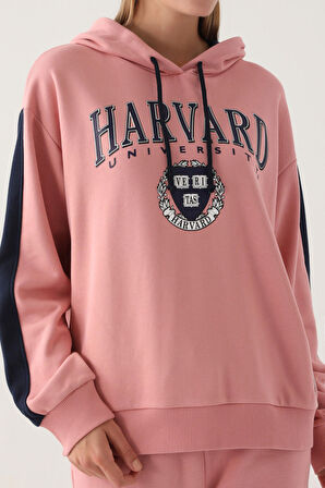 Harvard Retro Pembe Kadın Sweatshirt