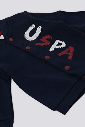 U.S. Polo Assn Lacivert Çıtçıtlı Uspa Baskılı Erkek Bebek 2 Li Takım