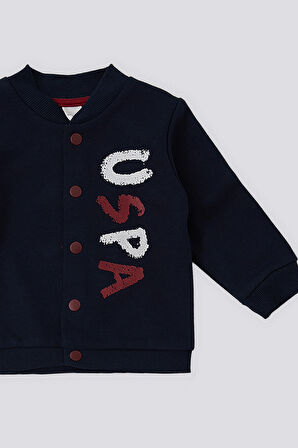 U.S. Polo Assn Lacivert Çıtçıtlı Uspa Baskılı Erkek Bebek 2 Li Takım