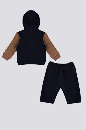 U.S. Polo Assn Krem Kapüşonlu Bebek 2 Li Takım