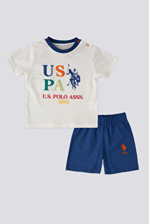 U.S. Polo Assn Lisanslı Collar Krem Erkek  Bebek Takımı