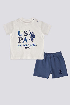 U.S. Polo Assn Lisanslı Mixed Krem Erkek Bebek Takımı