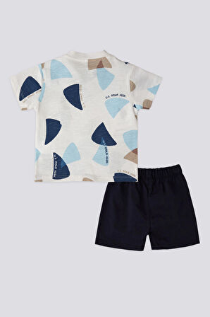 U.S. Polo Assn Lisanslı Triangle Krem Erkek Bebek Takımı