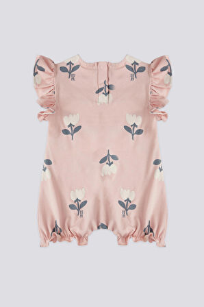 U.S. Polo Assn Lisanslı Roses Pembe Kız Bebek Tulum