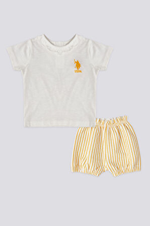 U.S. Polo Assn Lisanslı Basic Krem Kız Bebek Takımı