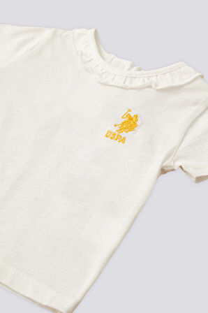 U.S. Polo Assn Lisanslı Basic Krem Kız Bebek Takımı