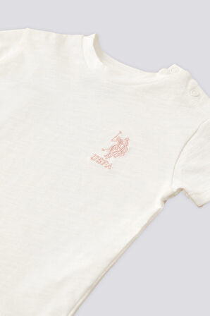 U.S. Polo Assn Lisanslı Basic Krem Kız Bebek Takımı