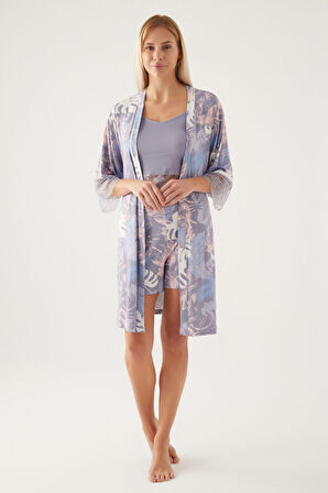 Pierre Cardin Nighty Mor Kadın Kısa Kol Pijama Takımı