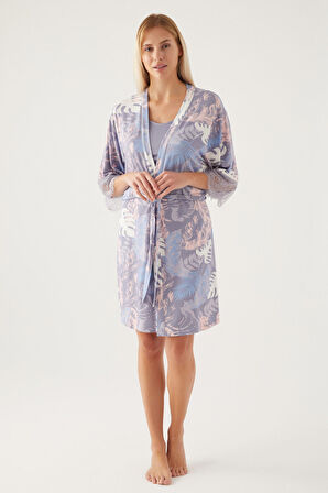 Pierre Cardin Nighty Mor Kadın Kısa Kol Pijama Takımı