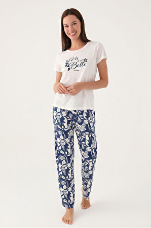Pierre Cardin Belle Krem Kadın Kısa Kol Pijama Takımı