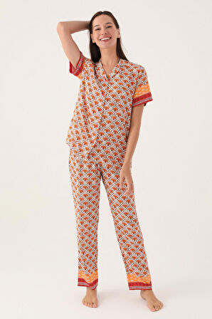 Pierre Cardin Strawberry Krem Kadın Kısa Kol Pijama Takımı