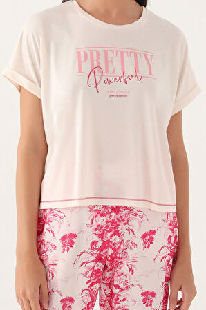 Pierre Cardin Strong Krem Kadın Kısa Kol Pijama Takımı