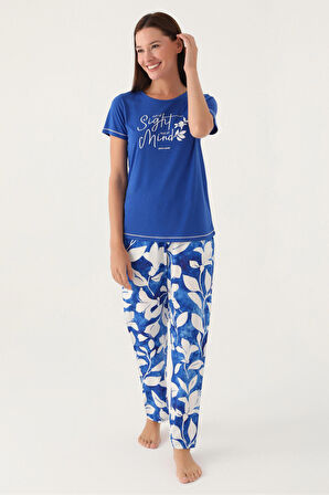 Pierre Cardin Mind Koyu Mavi Kadın Kısa Kol Pijama Takımı