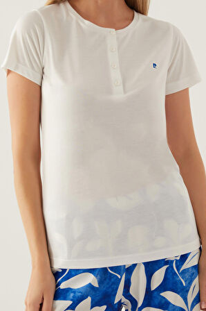 Pierre Cardin Arm Krem Kadın Kısa Kol Pijama Takımı