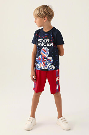 RolyPoly Racıng Lacivert Erkek Çocuk Bermuda Takım