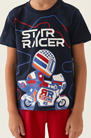 RolyPoly Racıng Lacivert Erkek Çocuk Bermuda Takım