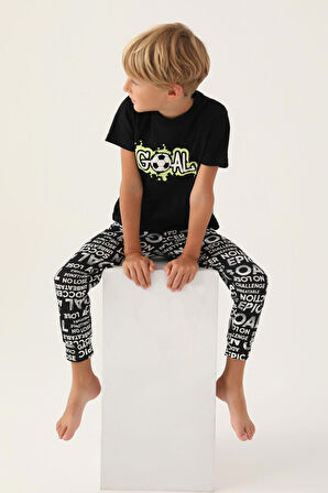 RolyPoly Goal Siyah Erkek Çocuk Pijama Takımı