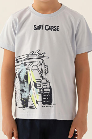 RolyPoly Surf Beyaz Erkek Çocuk Bermuda Takım