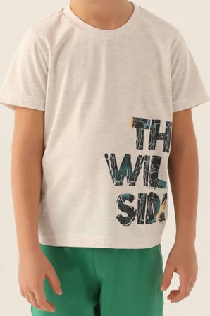RolyPoly The Wild Side Krem Melanj Erkek Çocuk Bermuda Takım