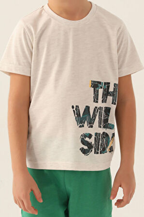 RolyPoly The Wild Side Krem Melanj Erkek Çocuk Bermuda Takım